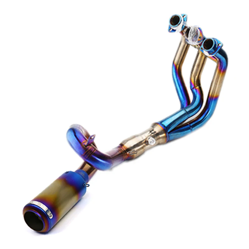 Titanium Motorcycle full mt 09 exhaust system tracer Exhaust Pipe Bend Pipe with Muffler For Yamaha MT09 FZ09 XSR900 2014-2018