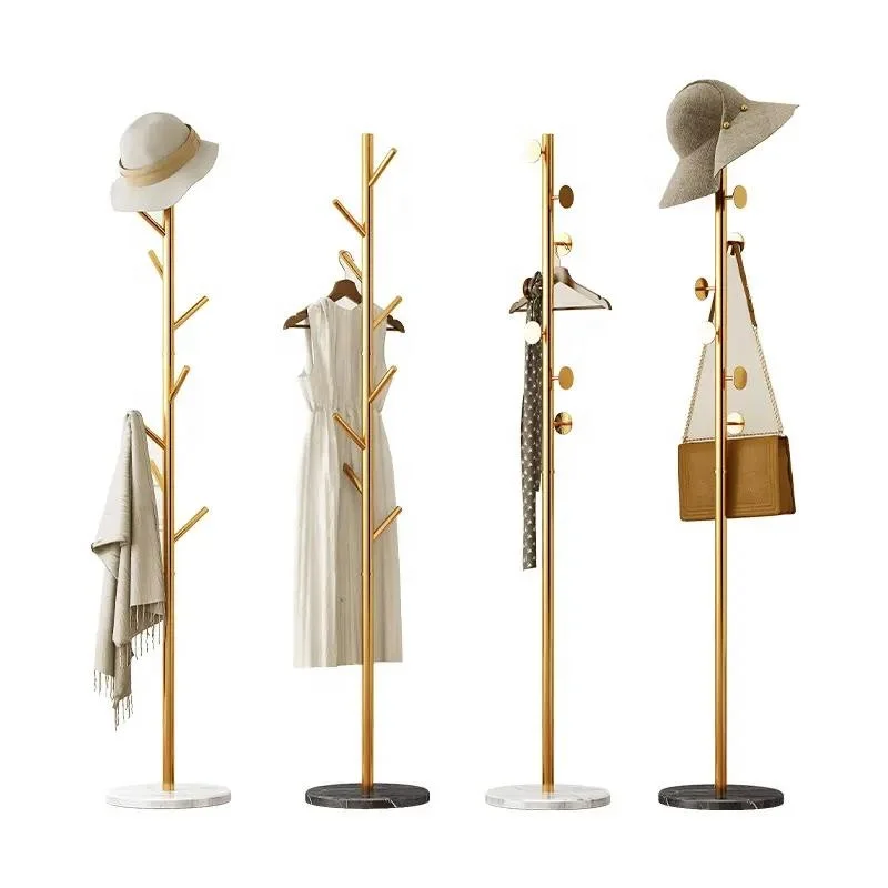 Hot Selling Golden Metal Clothing Rack Stand Clothes Display Racks Shelf For Living Room