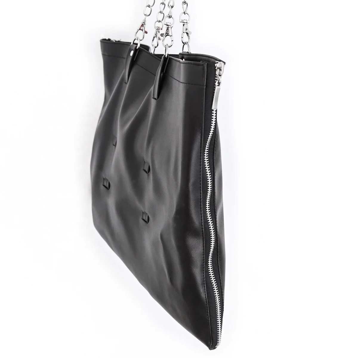 Black PU  Bondage BDSM Furniture Roll Up Zippered Storage Bag, Pouch Bag for Adult Sex Toy