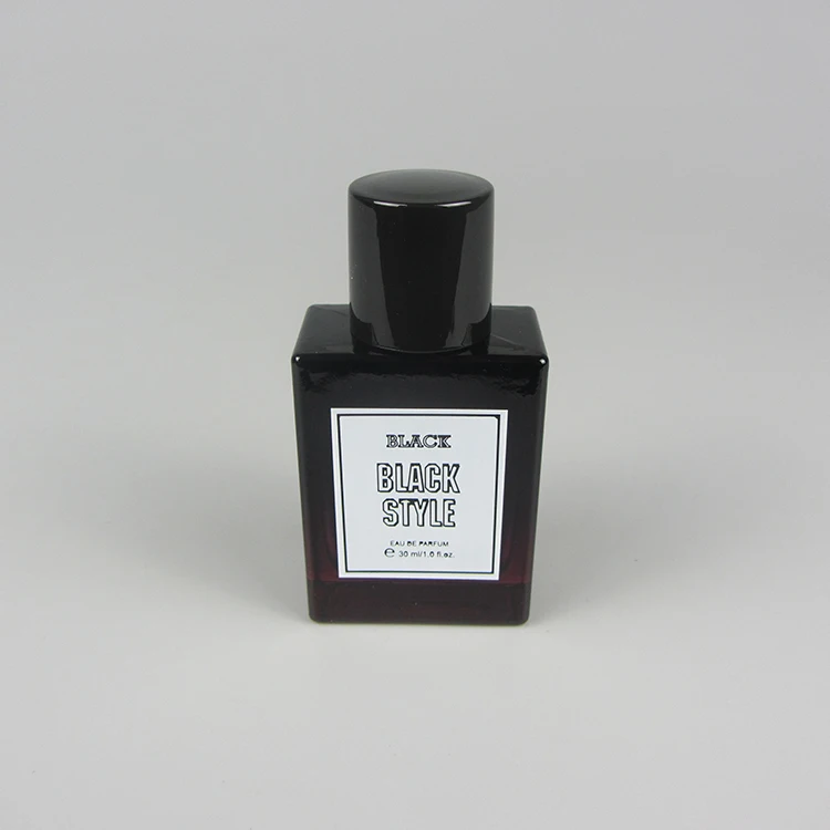 Black Luxury Beautiful High Quality square Shape Empty Spray Perfume Pump Glass Bottle 30 ml