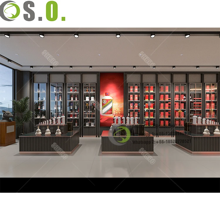 Customized Retail Tobacco Shop Display Showcase Smoke Shop Display Counter Cigarette Store Cigarette Store Interior Design