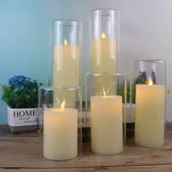 wax LED candle with remote control/glass cover LED candle light