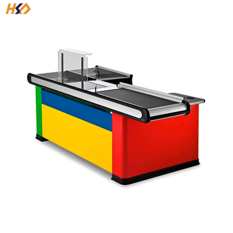 Size Adjustable Supermarket  Equipment Retail Shop Cashier Checkout Counter for Sale