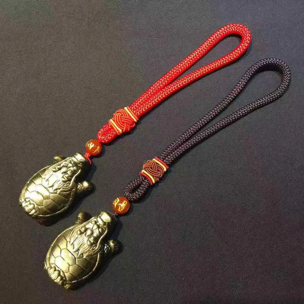 Natural golden obsidian crystal carving tortoise the dragon turtle car pendant