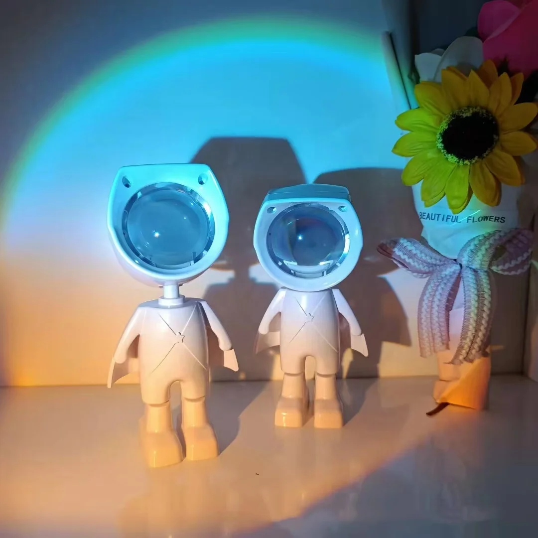 Rechargeable 3W Rainbow Sunset Red Projector Led Sunset Lamp With Battery USB Glow Light Warm Romantic