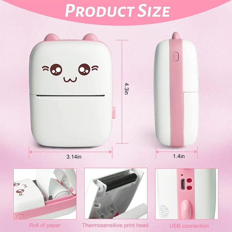 YEAH Children Gift Photo Picture Label Sticker Printer Wireless Blue Tooth Portable MINI Thermal Pocket Printer