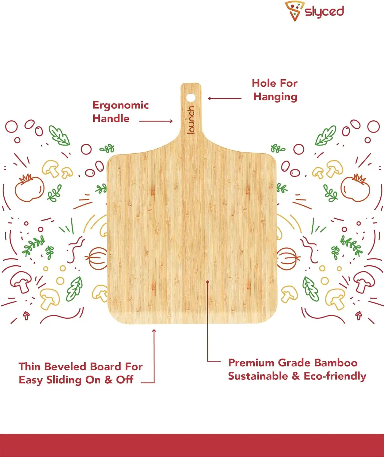 Wood Pizza Peel Rack | Includes 4 x 12 Inch Non-Stick Bamboo Pizza Boards Real Wood Pizza Paddle Stand Innovative Design