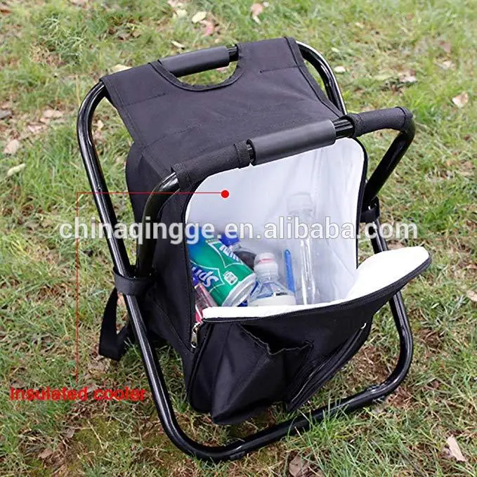 
Folding Camping Cooler Bag Fishing Backpack Chair 