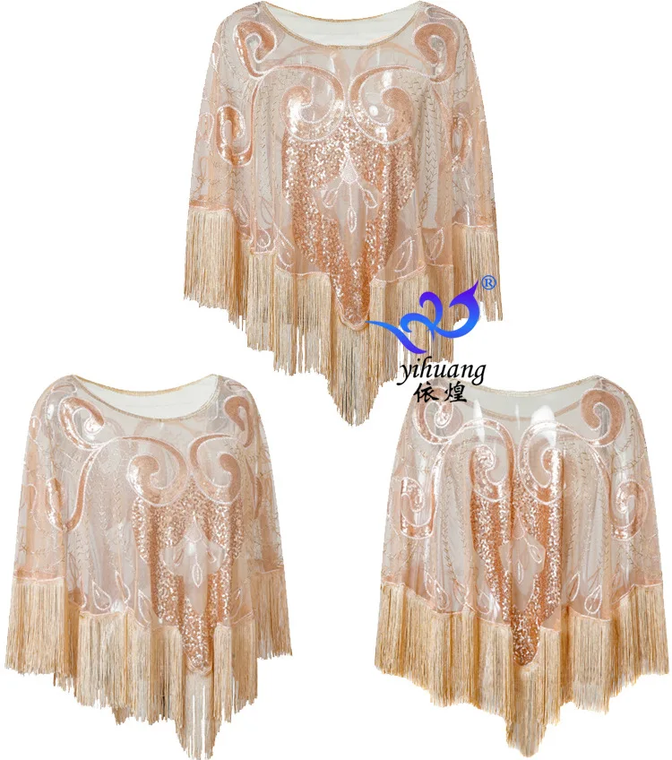 women   sequin mesh  bolero  lady purple  black red sequin wedding party  cloak  dance shawl