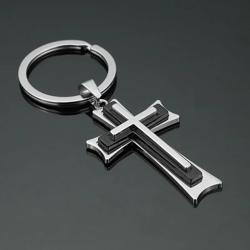 Fashion Jewelry Accessories Gift  Jesus Cross Keychains Christian Religion Key Chains Charm Keyring