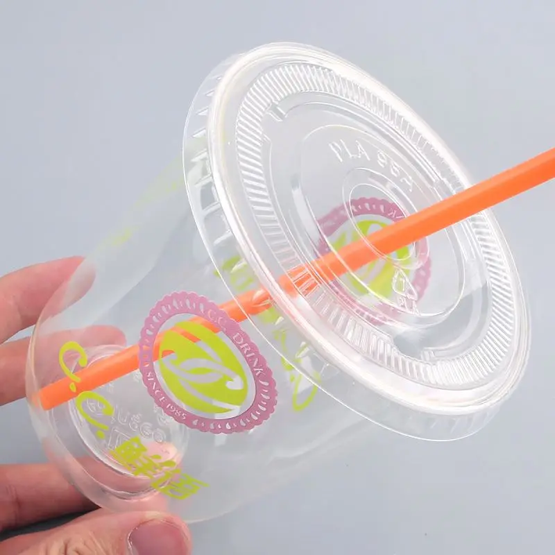 Customized Logo 90 Caliber Matt Pp Hard Slim Cup Disposable Plastic Frosted Pp Injection Cups 500Ml /700 Ml With Lid Plug