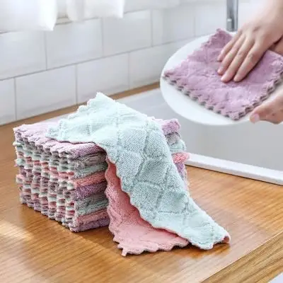 Microfiber Absorbent Kitchen Dish Cloth Towel,Non-stick Oil Washing Cloth Rag,Household Tableware Cleaning Wiping Tools