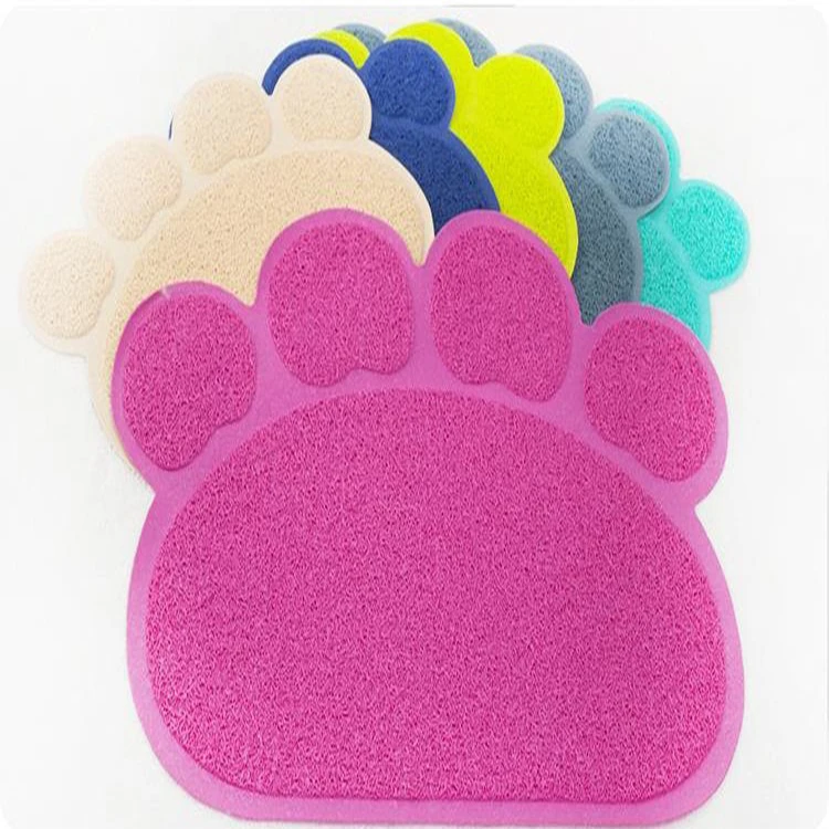
Hot Sale Cute Solid-color Footprint ECO-FRIENDLY PVC Cat Litter Mat 