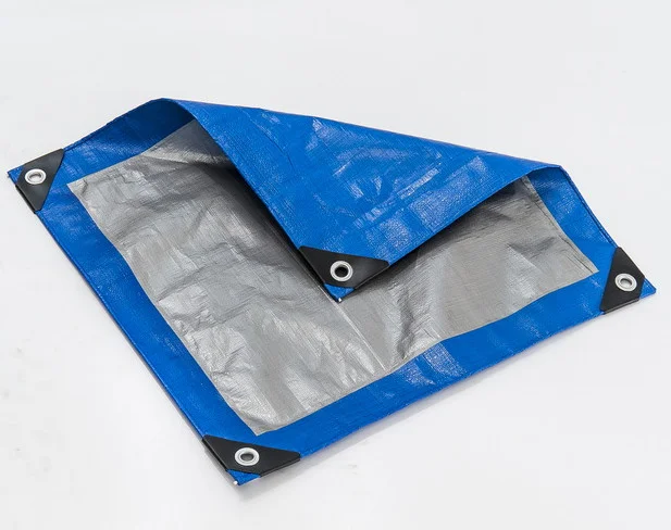 lightweight waterproof PE polythene tarps blue polyvinyl tarpaulin with grommet