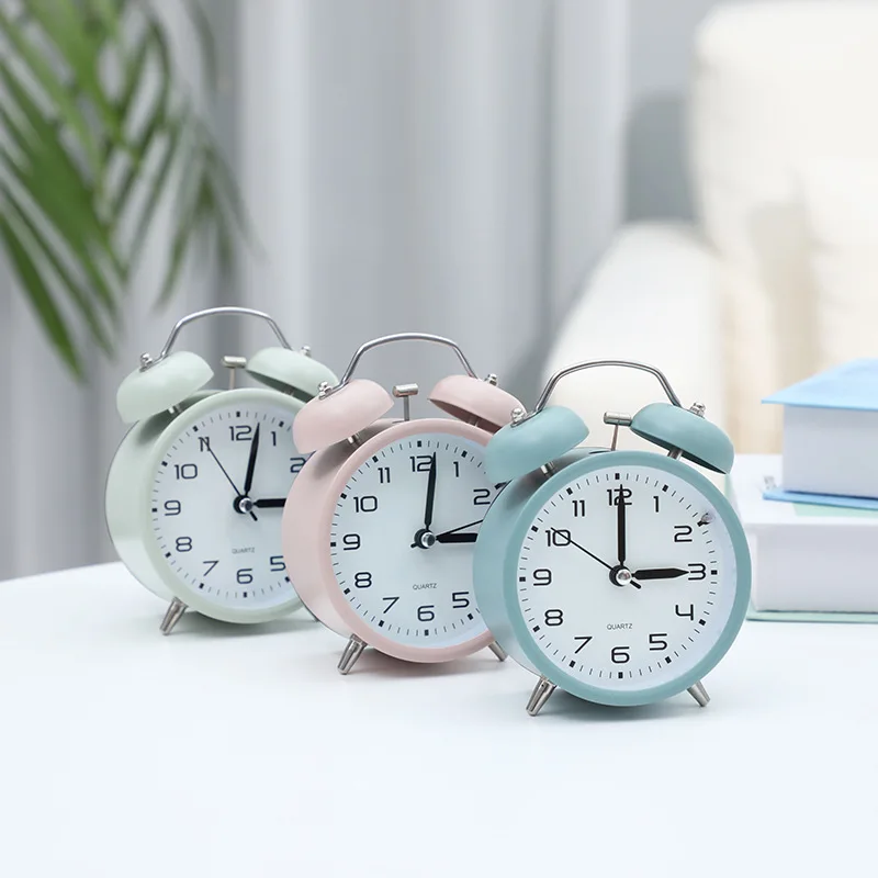 custom analogue Silent sweep seconds loudest twin bell alarm clock heavy sleepers giftware clocks for the house
