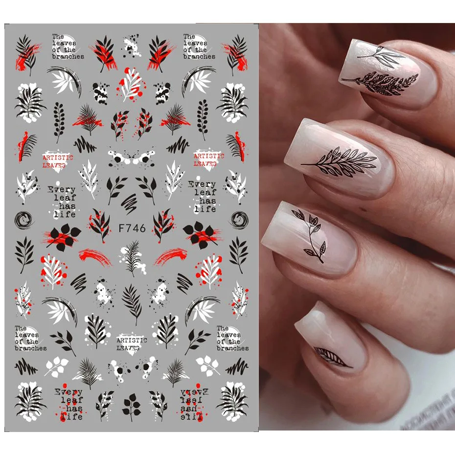 3D Nail Sticker Summer black butterfly Series Transfer Sticker nail decal DIY Nail Decoration