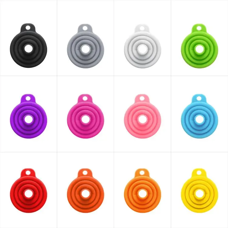 Flexible Silicone Collapsible Funnel  Foldable Kitchen Funnel  for Liquid Powder Transfer