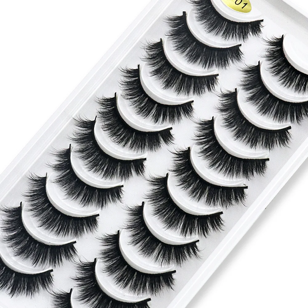 Wholesale False Eyelash 3d Natural lashes 10 pairs faux mink eyelash short strip natural faux mink false lashes