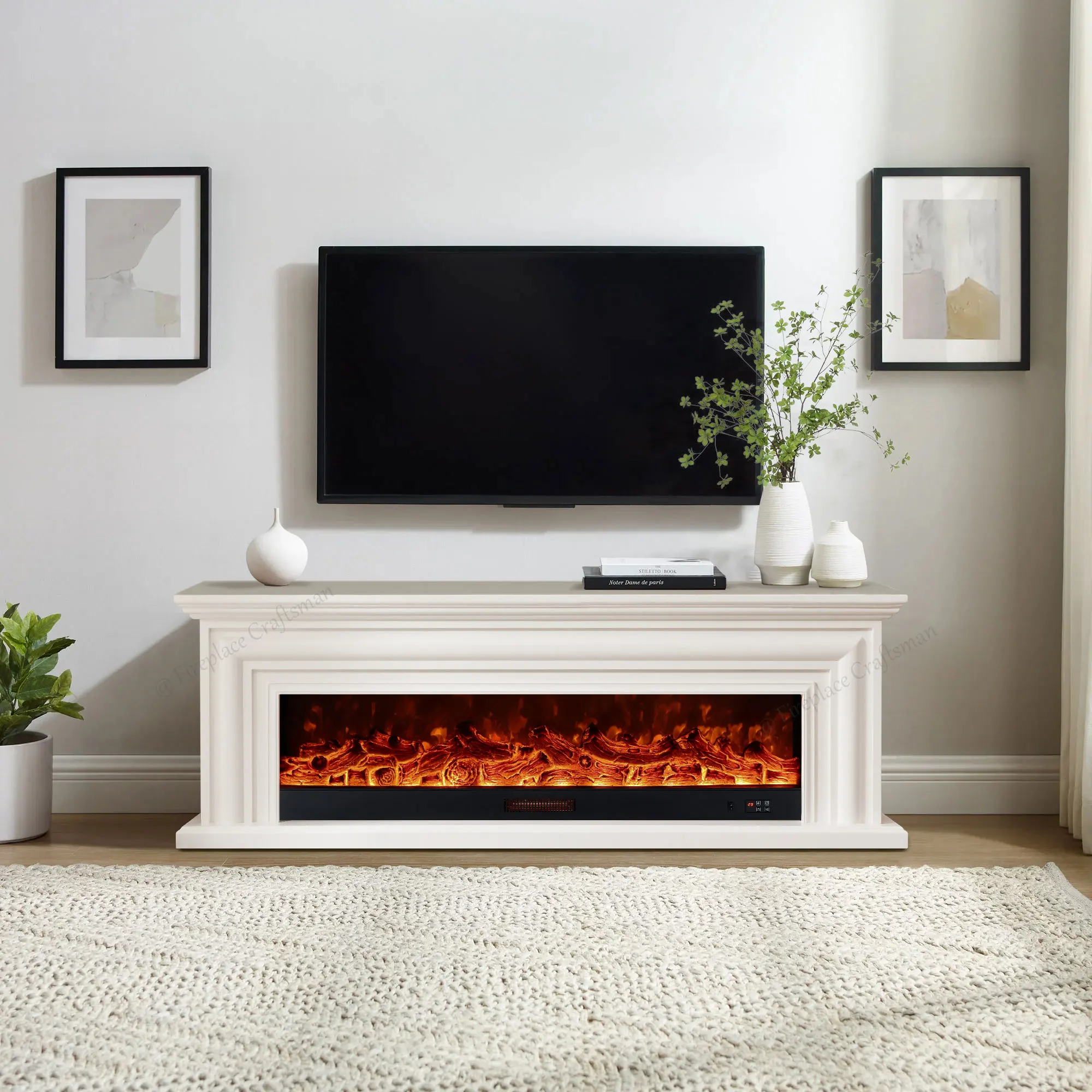 Best remote control rustic infrared farmhouse faux led electric fireplace tv stand entertainment tmedia center unit