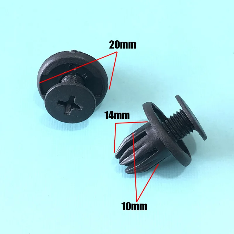 50Pcs 10mm Auto Bumper Fenders Fastener Clips Fit For Volkswagen Audi Hyundai Kia Toyota Honda Nissan Buick Ford Renault Peugeot