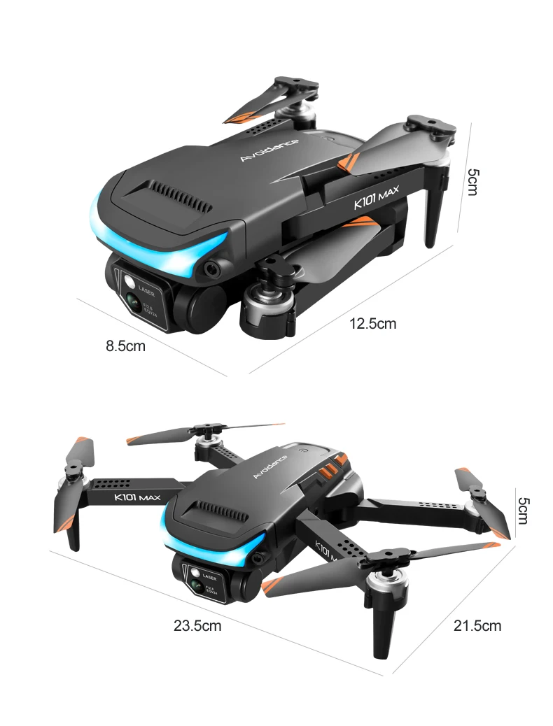 New K101 Max Obstacle Avoidance Optical flow positioning 4K HD Dual Foldable Quadcopter Toys Drones VS E88 E58 Camera mini drone