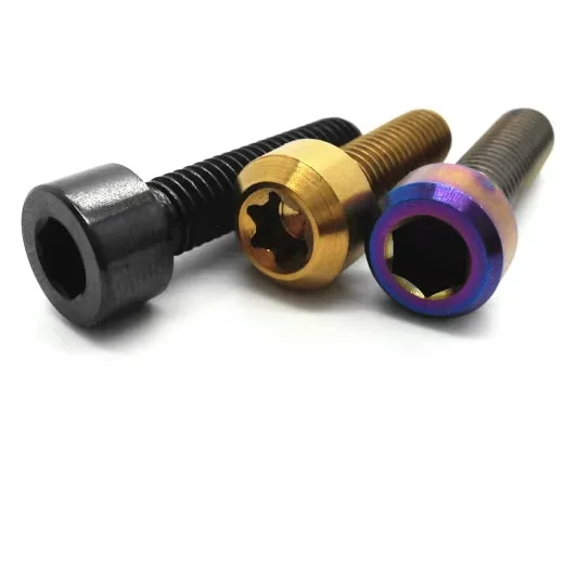 Matte Black Titanium Screw Dynamic Hip Outer Hexagon Bolt M4 Flat Head 8mm Flange Hex Titanium Screw