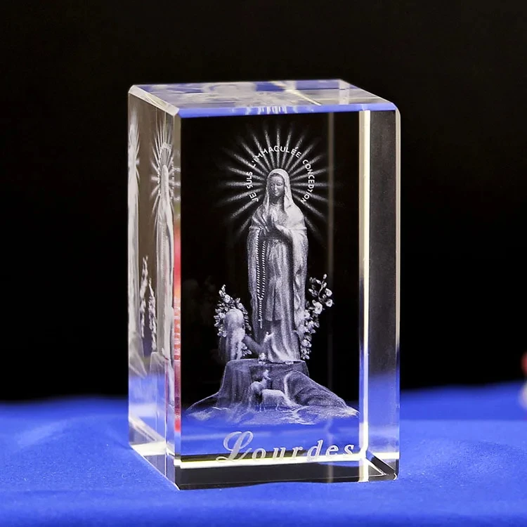 Honor of crystal K9 Crystal Religions Souvenir Cubes 3d Laser Engraving Crystal Jesus For Business Favor