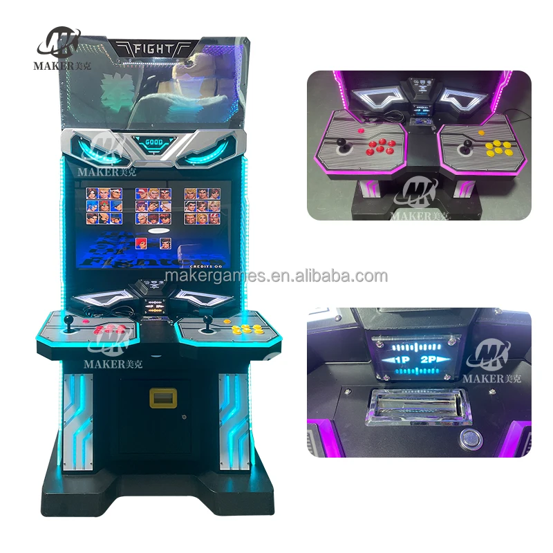 MAKER 32 Inches Fighting Machine Arcade Street Fighter Machine Video Games Coin Operated Game Fighting Machine