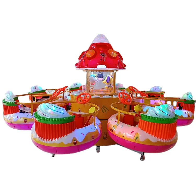 Electric mini amusement park carousel musical toy nursery merry go round horse indoors
