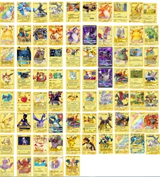 Charizard,Blastoise,Venusaur Gold Metal Pokemon Cards 1st First Edition New Trading Playing Cards Game