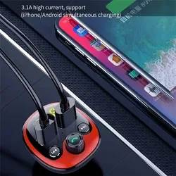 Wholesale BT5.0 Radio FM Transmitter Wireless Car MP3 Player Hands Free Audio Receiver Dual USB Fast Charger