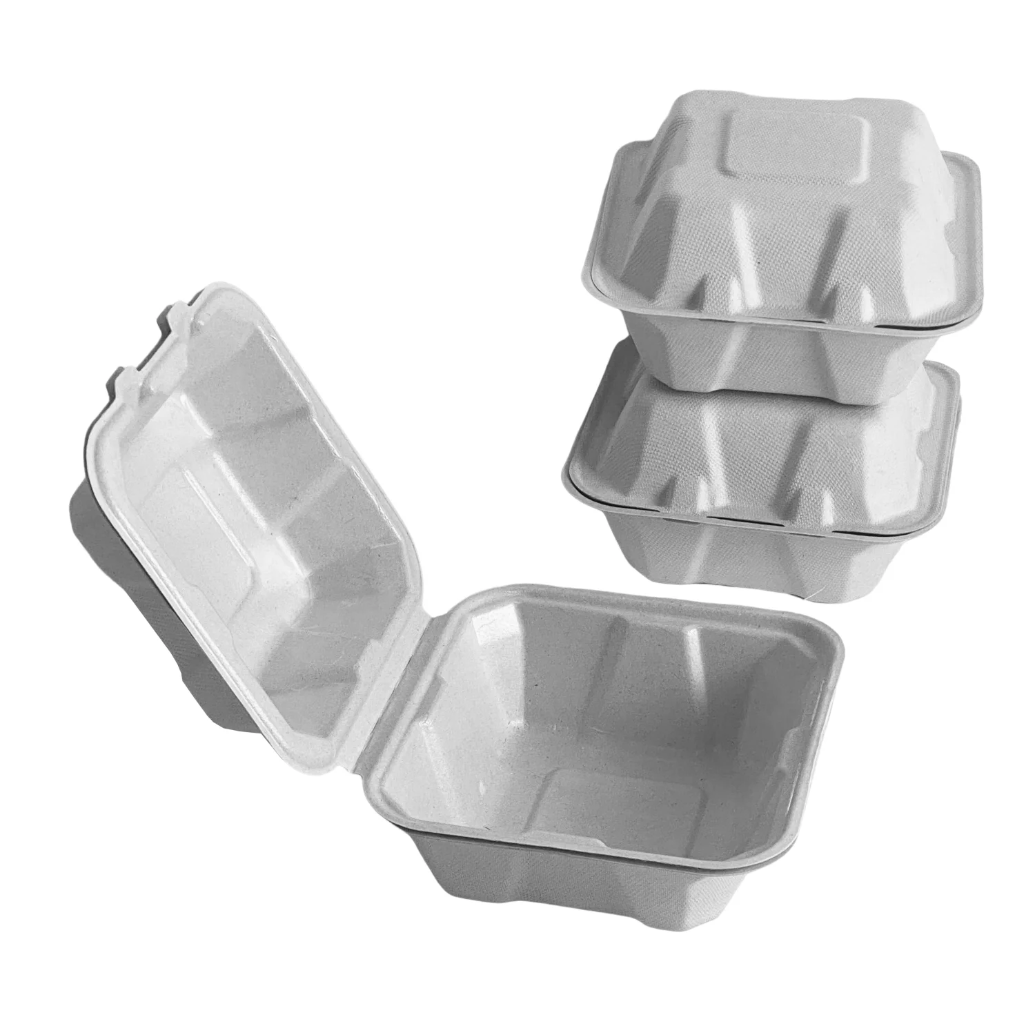 Compostable Bagasse Clamshell Containers Take Away Food Container