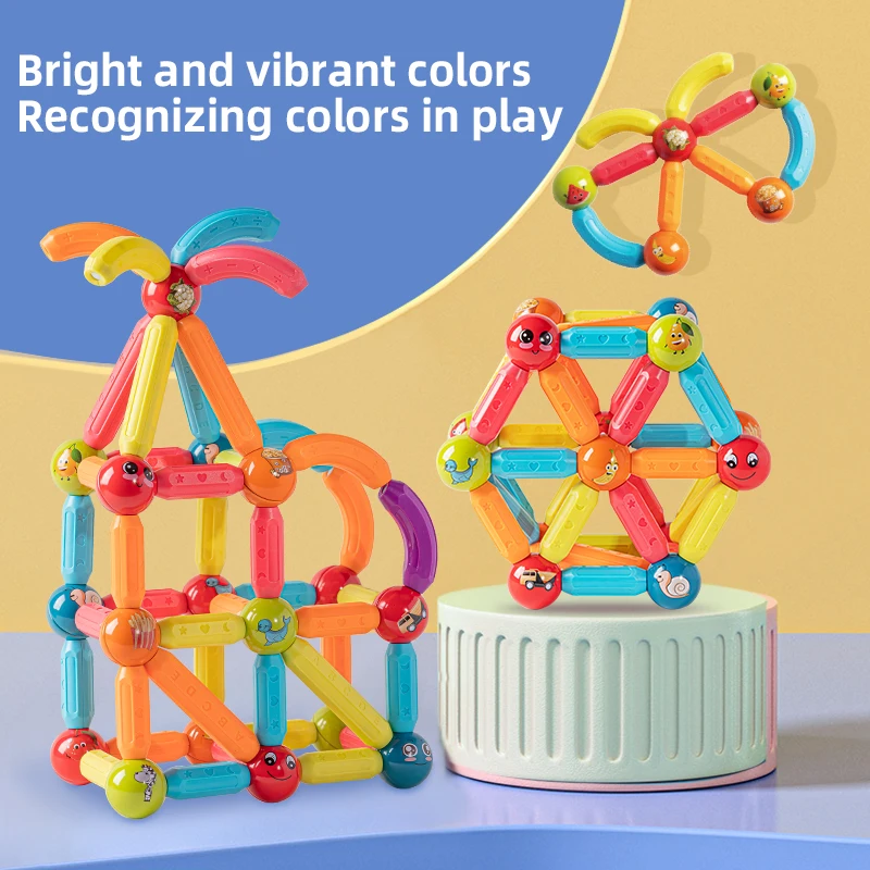 juegos montessori para ninos spielzeug colorful transparent luminescent rod magnetic building block construction toy