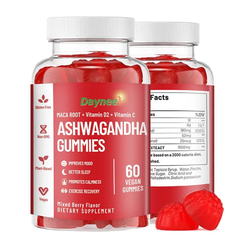 Натуральные органические жевательные конфеты Ashwagandha экстракт корневого порошка ksm66 добавки