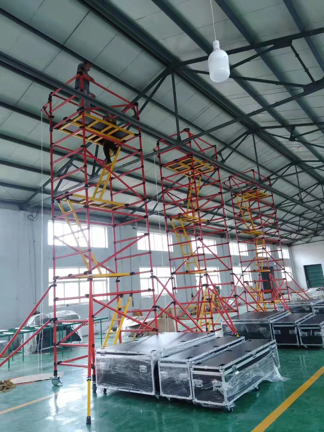 Full insulation platform scaffolding mobile fiberglass fiber reinforced plastic scaffolding with plank