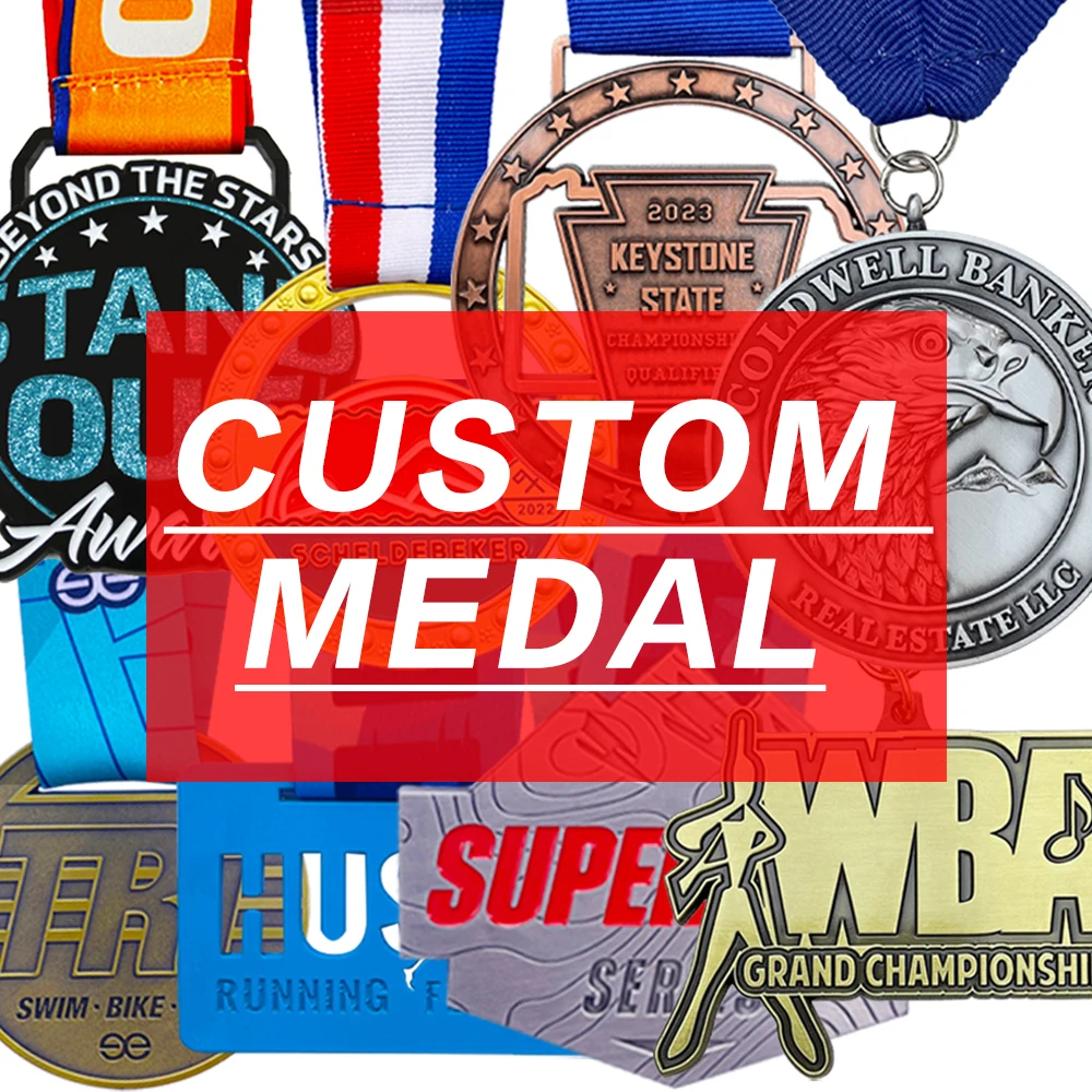 Wholesale Custom Medals Cheap Blank Zinc Alloy 3d Marathon Run Medal Sports Metal Basketball Soccer Football Medal with Ribbon