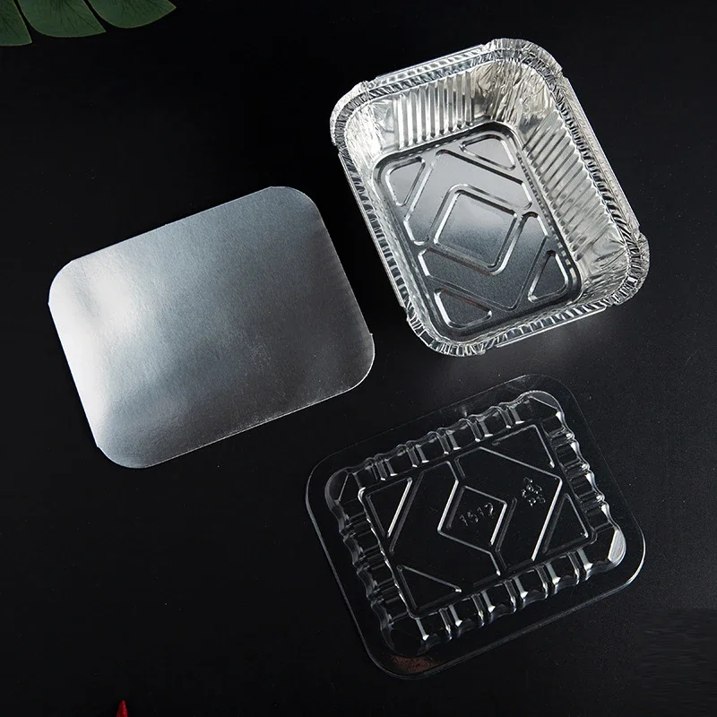 1100ml Fast Food Disposable Food Packaging Aluminum Tray Rectangular Takeaway Aluminum Foil Container