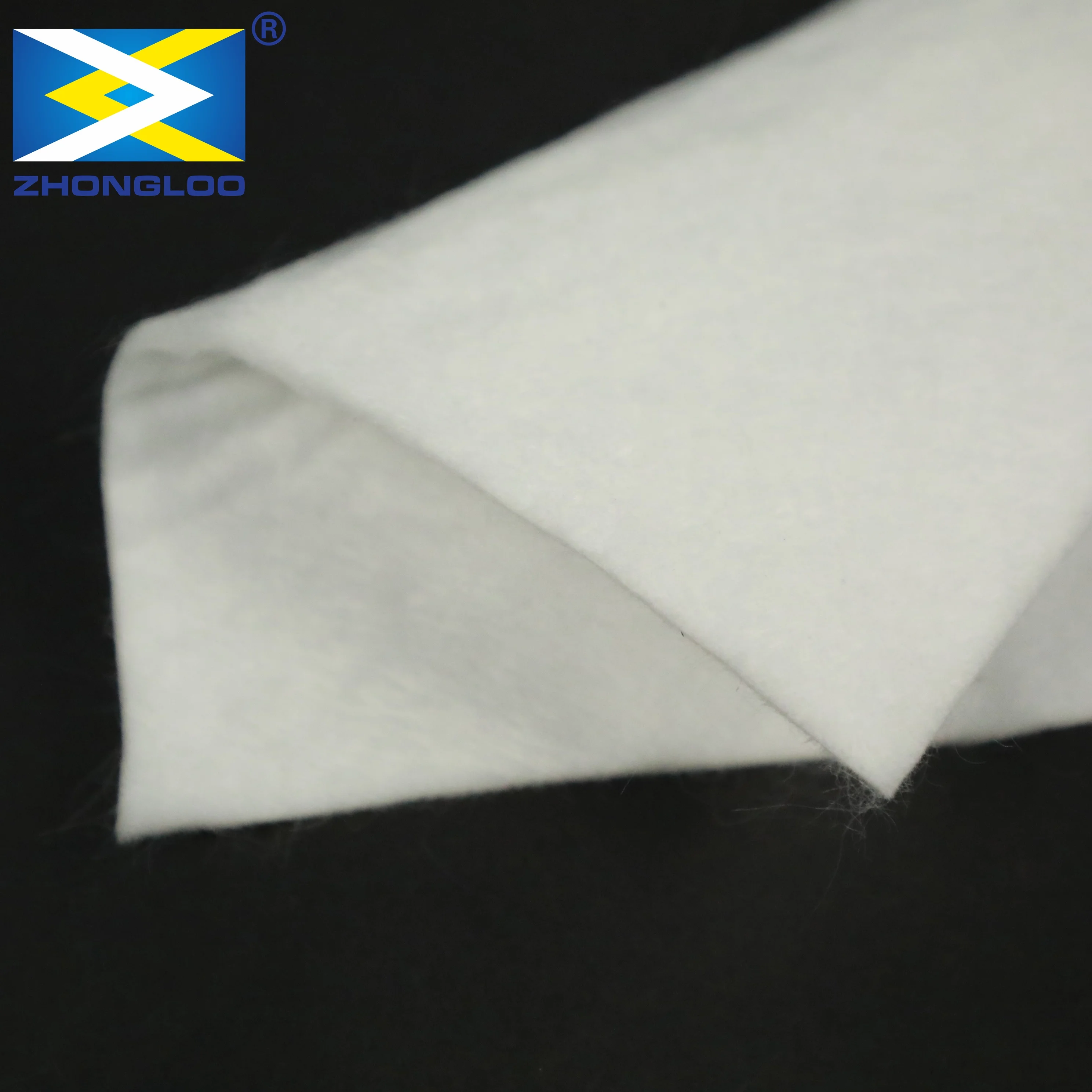 White 100% Polyester non woven geotextile for road dam Building Construction