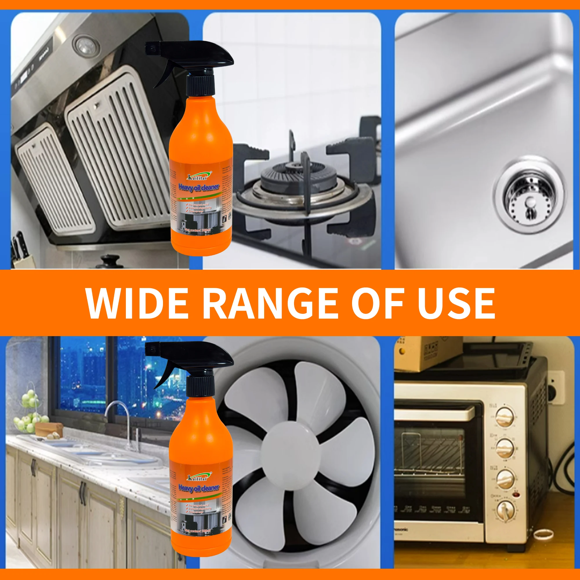 Kitchen Cleaner Spray Foam Oil Stain Cleaner Products for Oven and Kitchen Grease Cleaning Tools Liquid Cleaner Ingredients