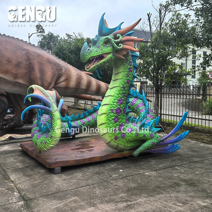 Blue Dragon Art Model Colorful High Simulated Dragon Monster Zigong Factory