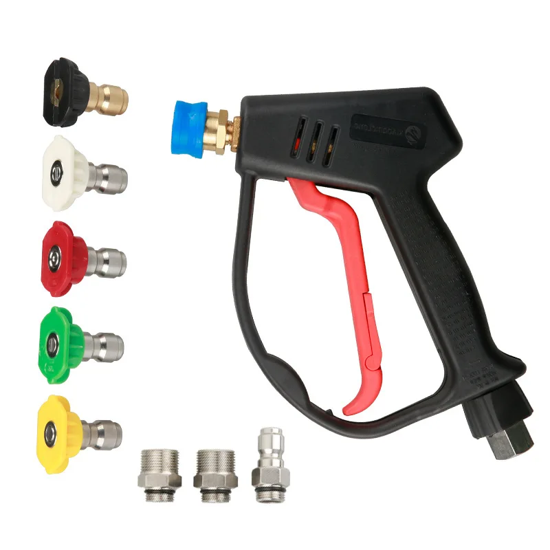 2022 New High  Pressure  Water Washer Gun Spray with 5 Spray Nozzles with NPT Inlet with  Quick Connector