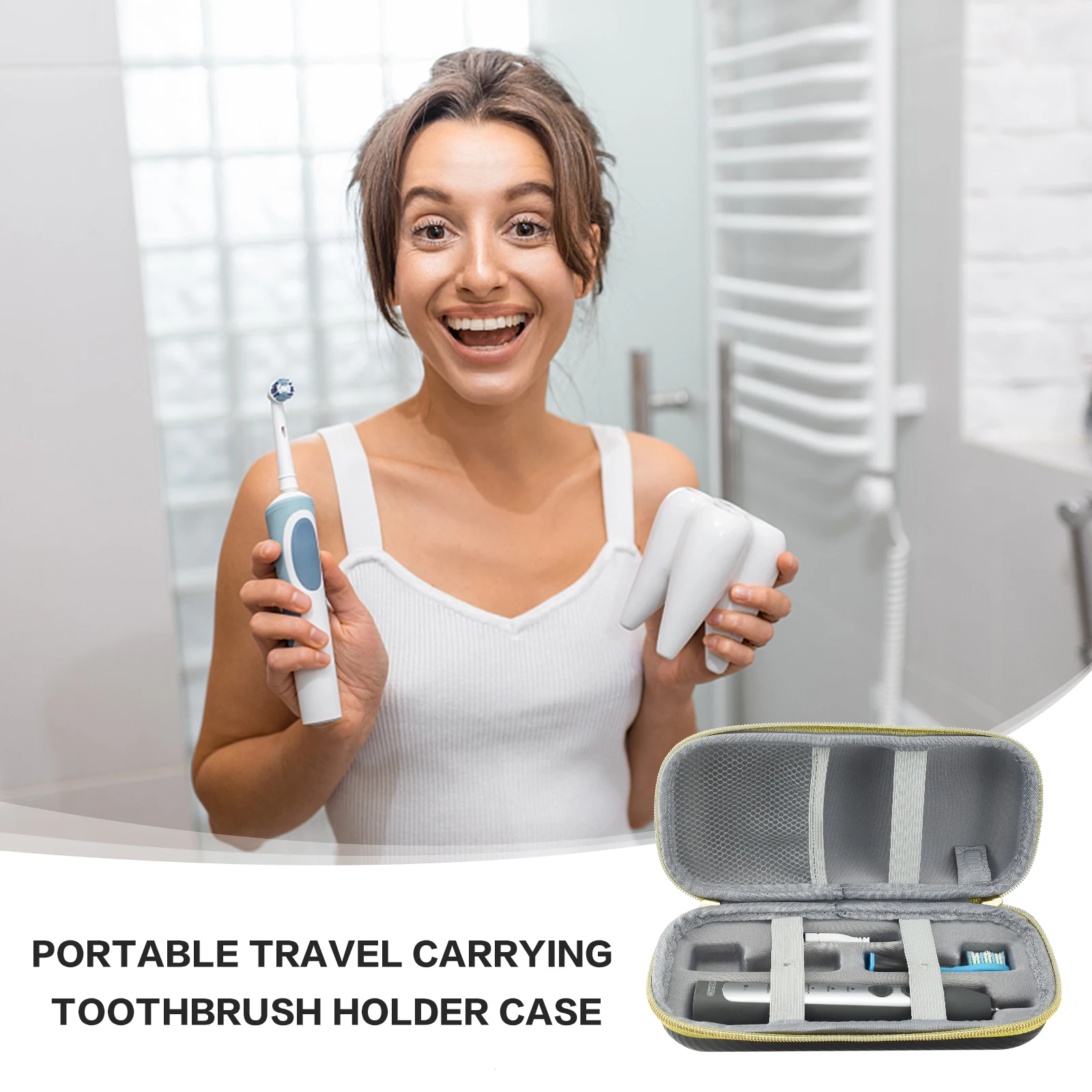 OEM Protective Cover Storage Bag With Zipper EVA Toothbrush Hard Travel Case with Foam