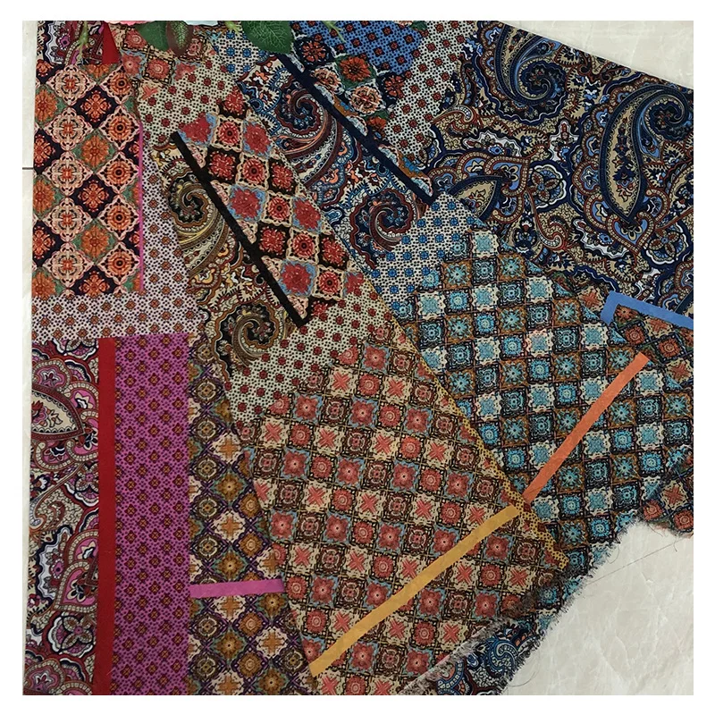 OEM Chiffon flower Korea silk sarong spring and summer fashion ladies dress shirt fabrics printed skirts pants fabric