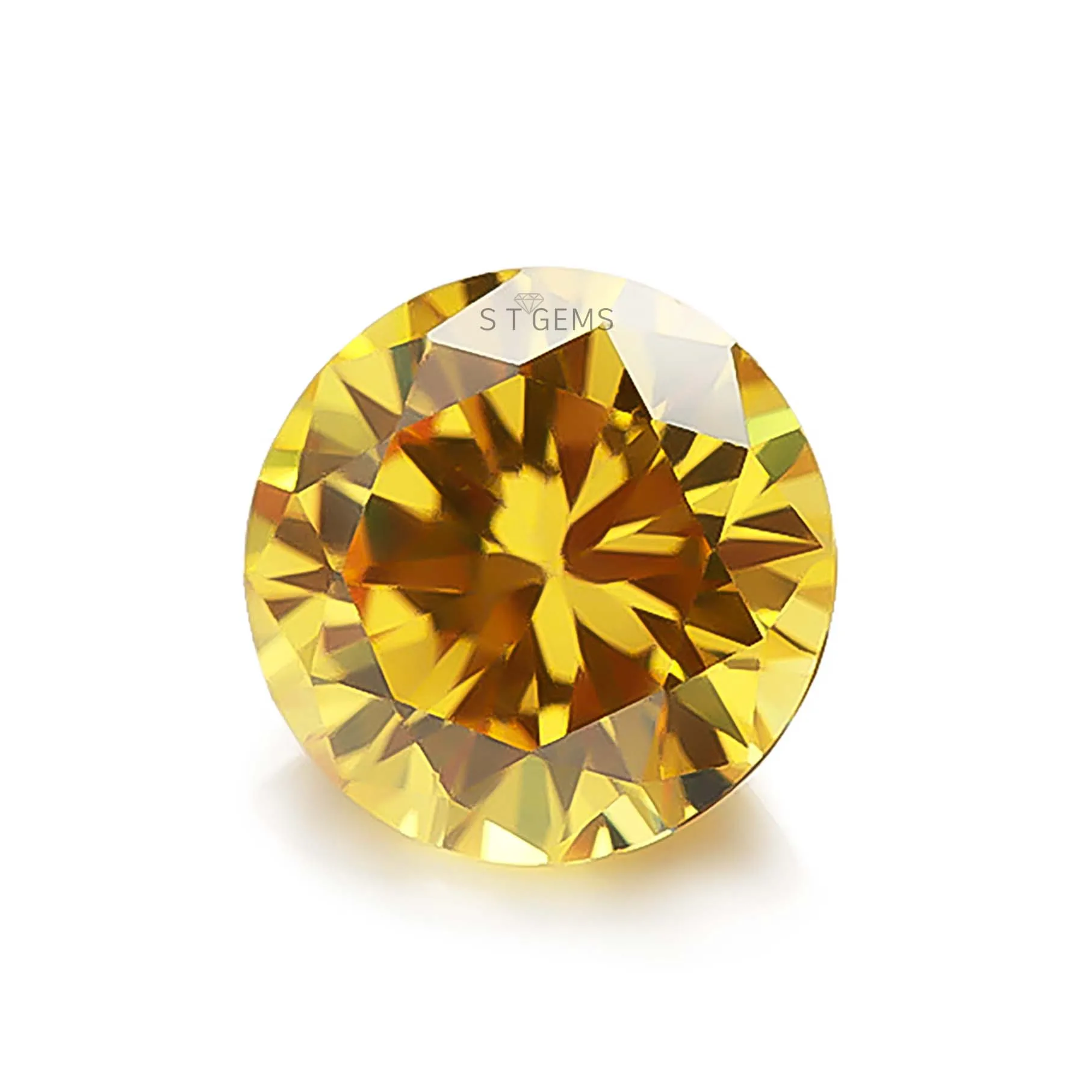 Ready to Ship 1000 Pcs Golden AAA CZ Cubic Zirconia Stone Machine Cut Synthetic Diamond Gemstone