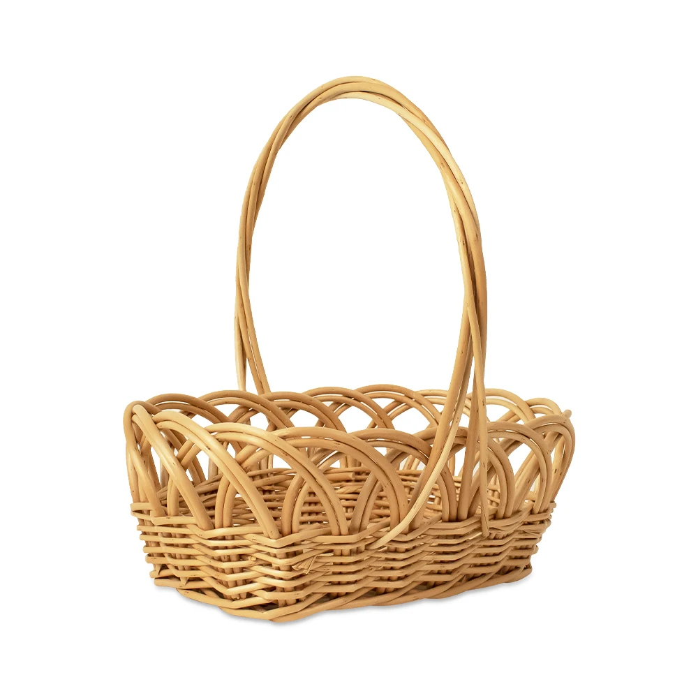 JY Wicker Flower Willow Basket for Storage Picnics Easter Organizing