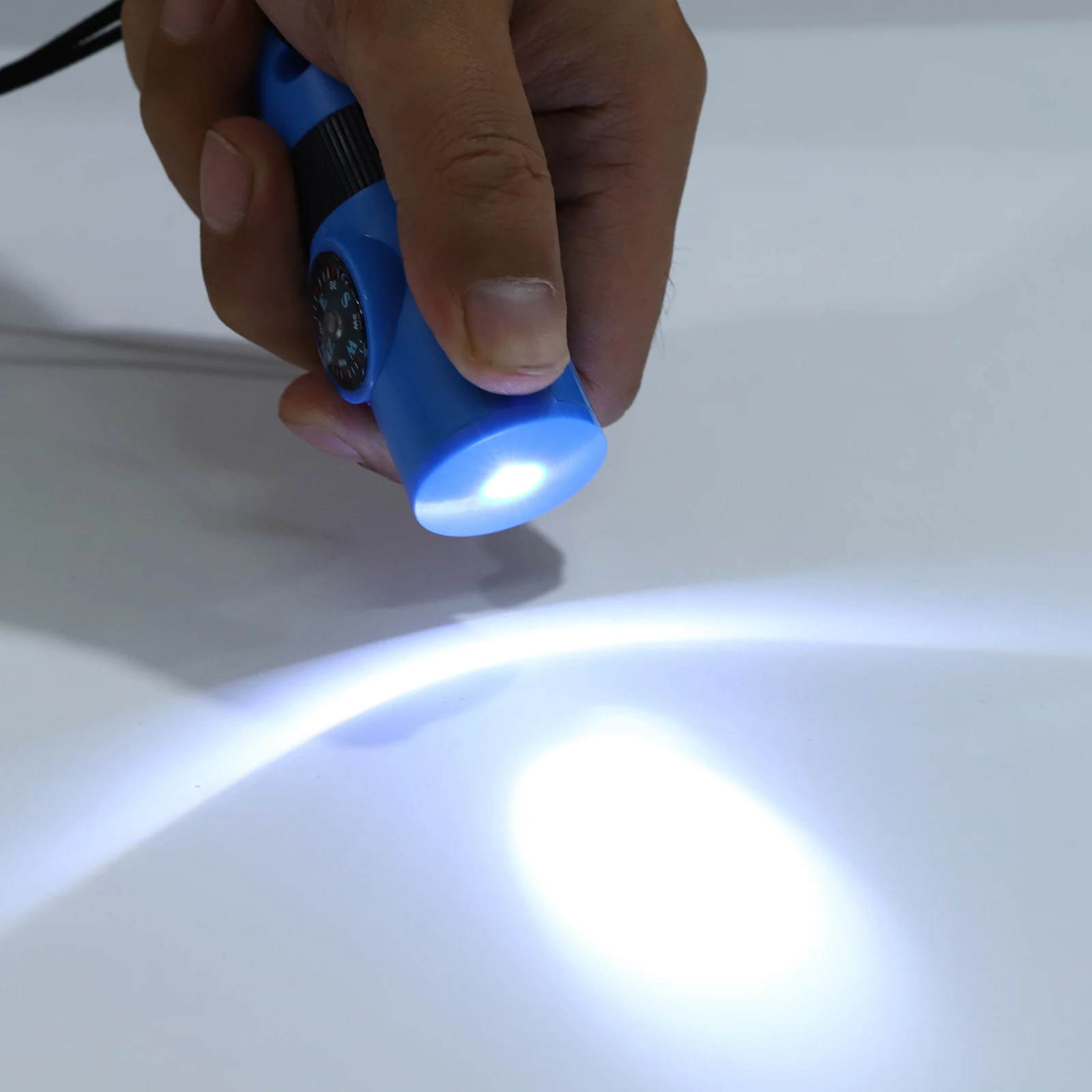 7 in 1 Multifunction Outdoor Tool Compass Thermometer Flashlight Survival Whistle