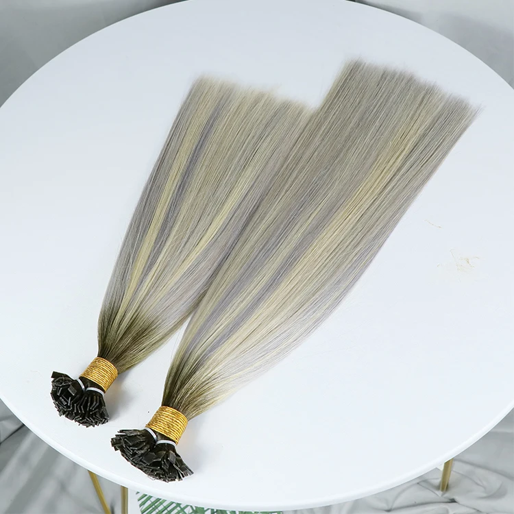 Wholesale Russian Virgin Human Hair Keratin Flat tip Double Drawn Pre bonded K Tip Hair Extensions