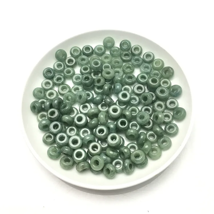 Large Hole jade rondelle beads for Jewelry Making Natural Gemstone Beads fit Charms Bracelet jade circle