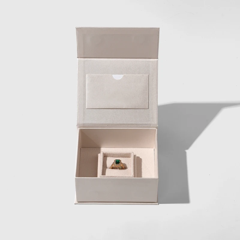 FANXI Manufacturer Custom Printed Necklace Ring Magnetic Jewellery Packaging Suede Paper Jewelry Gift Boxes