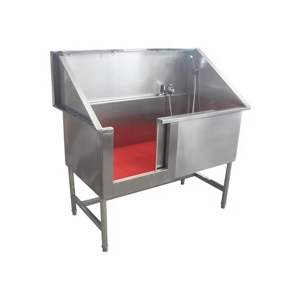 
High quality 304 stainless steel veterinary vet bathtub for dog cat animal pet 